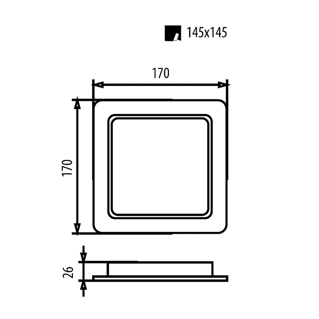 5x Panel de techo Maclean LED, montaje empotrado SLIM, 18W, Blanco Neutro 4000K, 170*170*26mm, 1900lm, MCE374 S