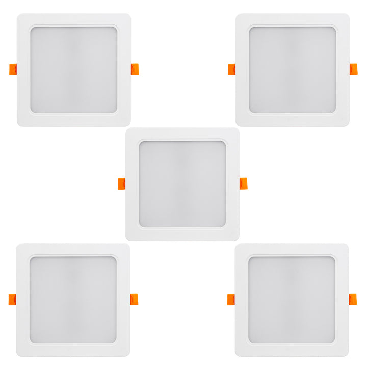 5x Panel de techo Maclean LED, montaje empotrado SLIM, 18W, Blanco Neutro 4000K, 170*170*26mm, 1900lm, MCE374 S