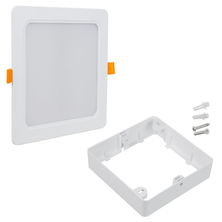 Panel LED de techo Maclean, montaje empotrado SLIM, 18 W, blanco neutro 4000 K, 170*170*26 mm, 1800 lm, MCE374 S + adaptador de montaje en superficie MCE379 S