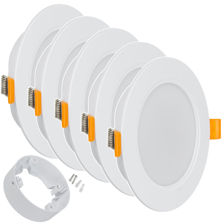 5x Panel de techo Maclean LED, montaje empotrado SLIM, 9W, Blanco Neutro 4000K, 120*26mm, 900lm, MCE371 R + adaptador de superficie MCE376 R