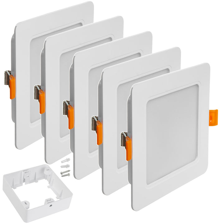 5x Panel de techo Maclean LED, montaje empotrado SLIM, 18W, Blanco Neutro 4000K, 170*26mm, 1800 lm, MCE372 R + adaptador de superficie MCE377 R