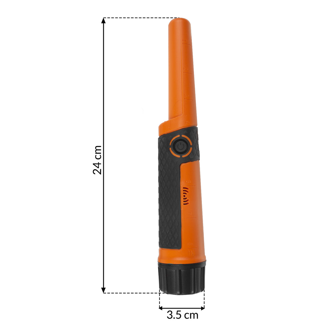 Maclean MCE120N Detector de Metales Impermeable Pinpoint, Detección de 360 Grados, Resistencia al Agua: hasta 3 Metros, Señalización por Vibración y Sonido, Correa para Muñeca y Funda