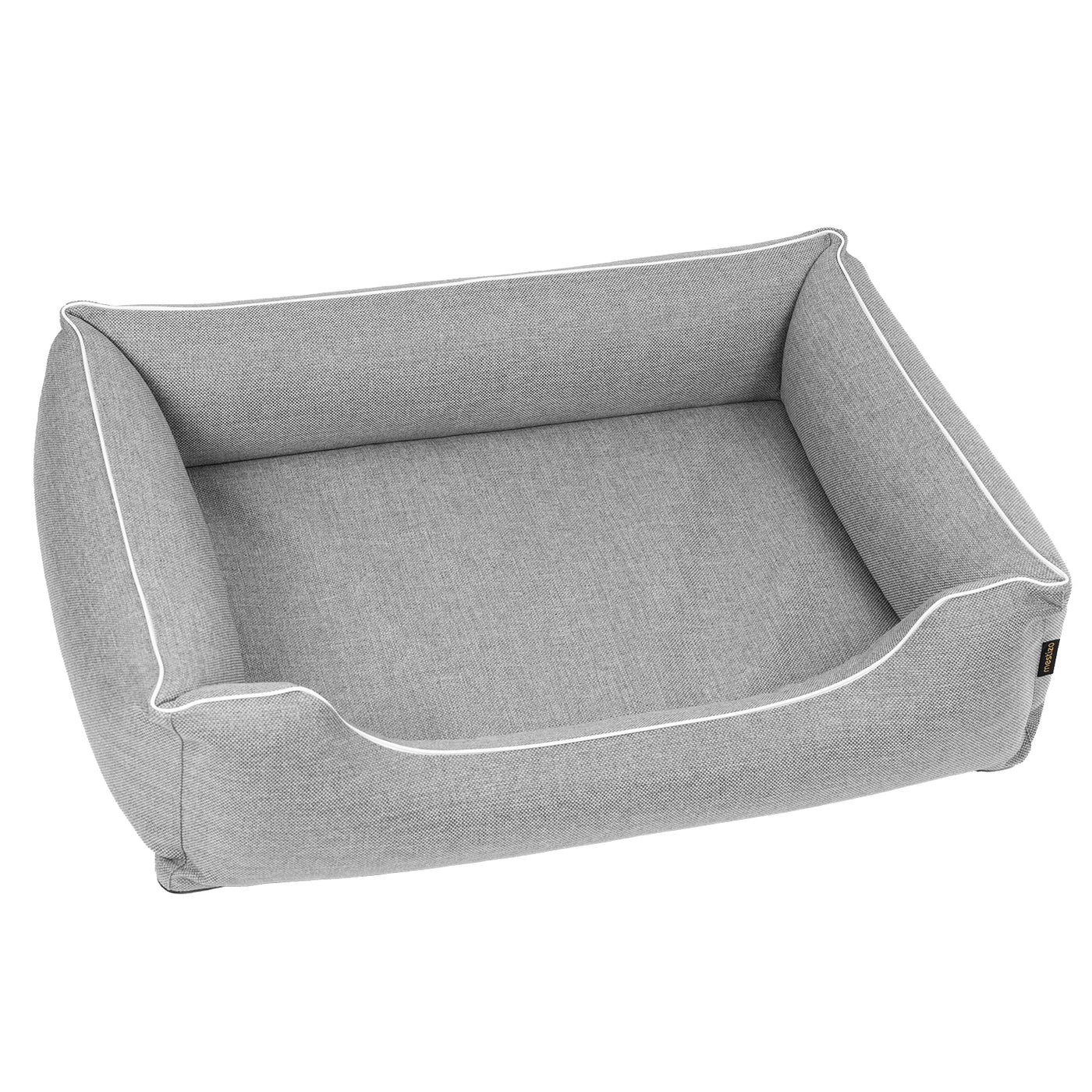 Mestizo Mallorca Standard Cama para Perros TwinFoam, Cesta para Perros, Sofá de Tela Tapizada, Funda Lavable (65x50 cm, Gris claro/Blanco) SMTF-GRA-W-1