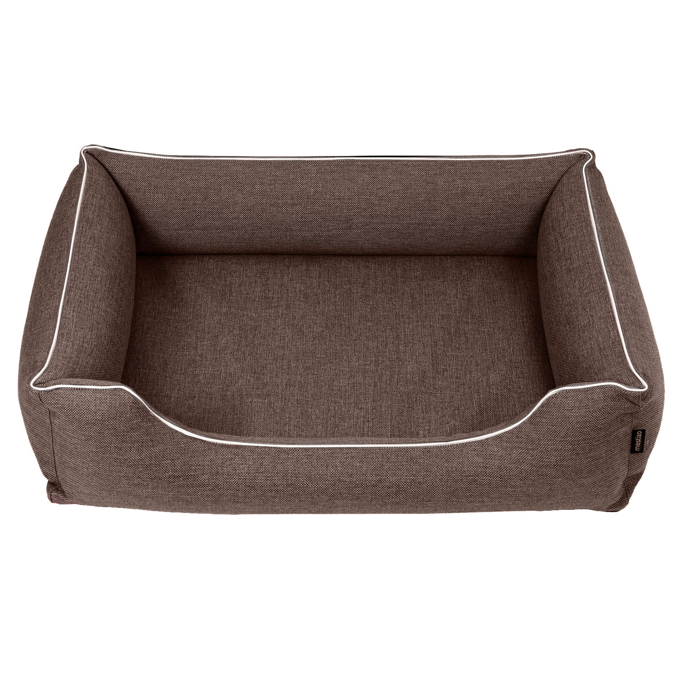 Mestizo Mallorca Standard Cama para Perros TwinFoam, Cesta para Perros, Sofá de Tela Tapizada, Funda Lavable (65x50 cm, Marrón/Blanco), SMTF-BRO-W-1