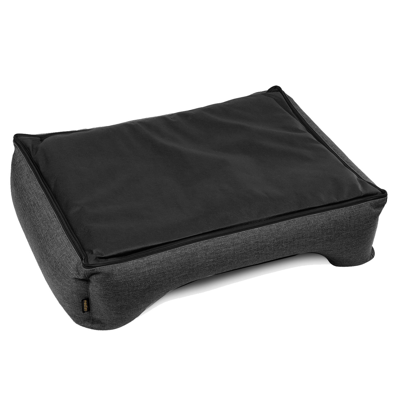 Mestizo Mallorca Standard Cama para Perros TwinFoam, Cesta para Perros, Sofá de Tela Tapizada, Funda Lavable (65x50 cm, Gris oscuro/Negro), SMTF-STE-B-1