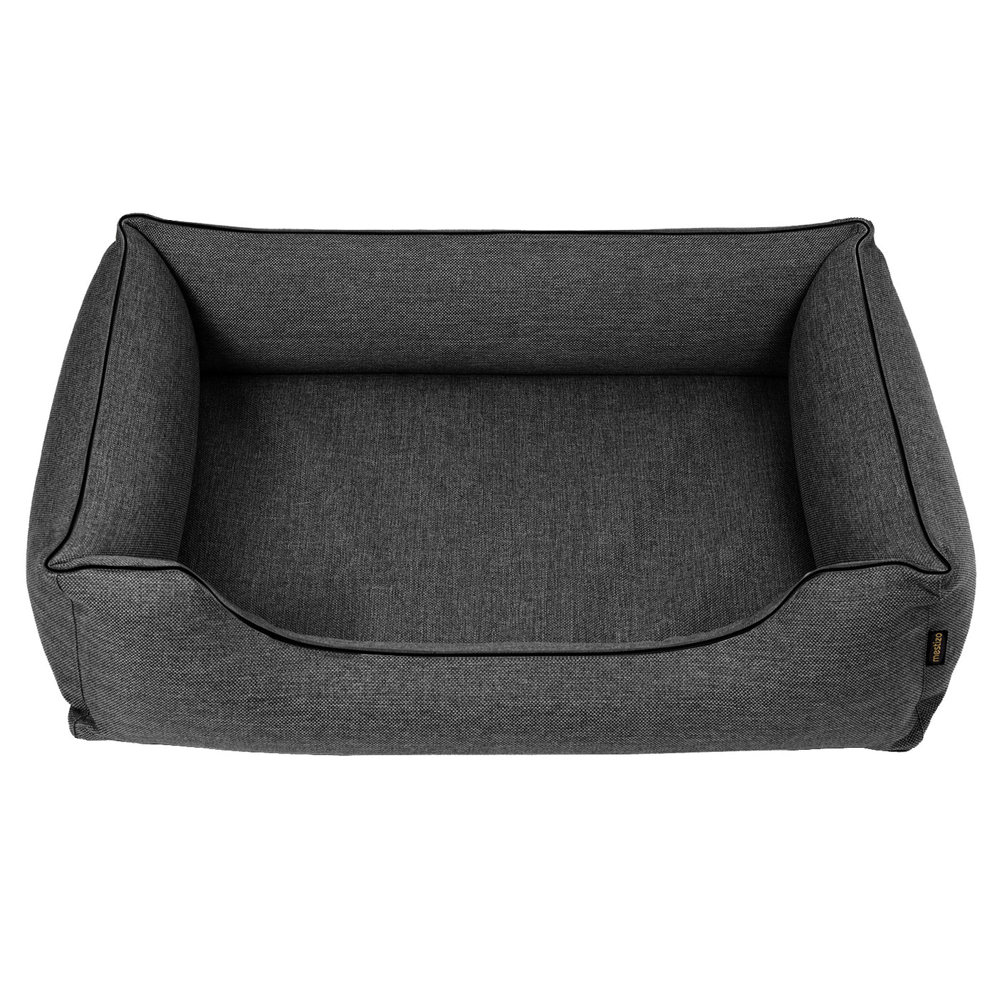 Mestizo Mallorca Standard Cama para Perros TwinFoam, Cesta para Perros, Sofá de Tela Tapizada, Funda Lavable (65x50 cm, Gris oscuro/Negro), SMTF-STE-B-1