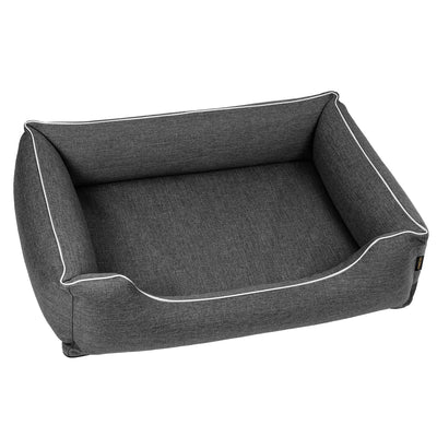 Mestizo Mallorca Standard Cama para Perros TwinFoam, Cesta para Perros, Sofá de Tela Tapizada, Funda Lavable (65x50 cm, Gris oscuro/Blanco) SMTF-STE-W-1