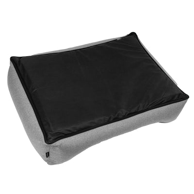 Mestizo Mallorca Standard Cama para Perros TwinFoam, Cesta para Perros, Sofá de Tela Tapizada, Funda Lavable (100x75 cm, Gris claro con ribete negro) SMTF-GRA-B-3