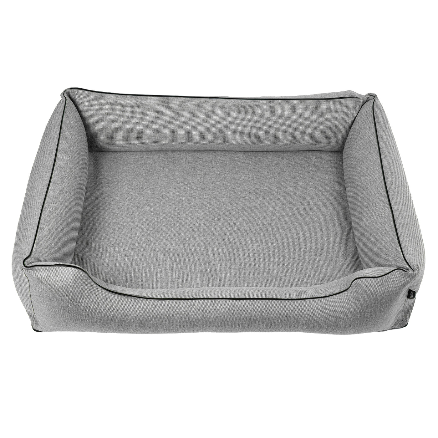 Mestizo Mallorca Standard Cama para Perros TwinFoam, Cesta para Perros, Sofá de Tela Tapizada, Funda Lavable (100x75 cm, Gris claro con ribete negro) SMTF-GRA-B-3