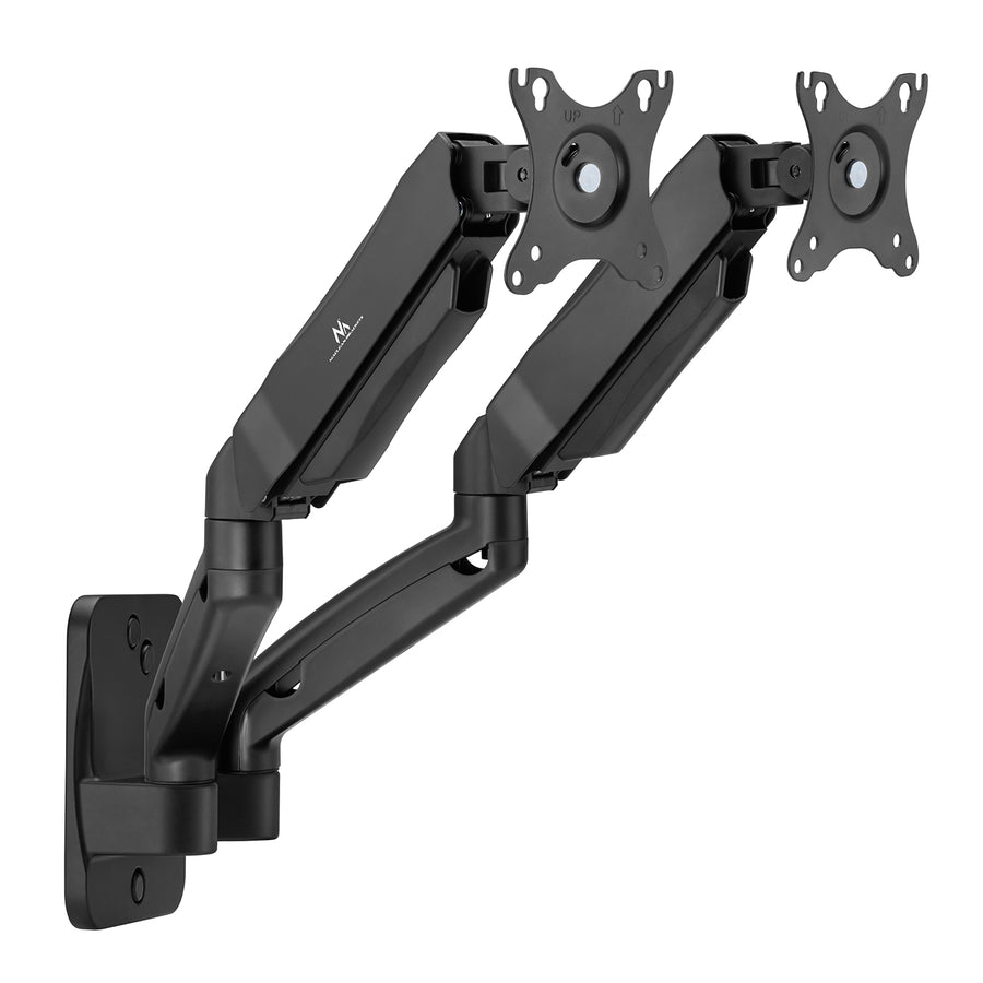 Maclean MC-988 Soporte de pared para dos monitores, Pantallas de 17-32'', Sporte doble, Muelle mecánico, Carga max. 9 kg
