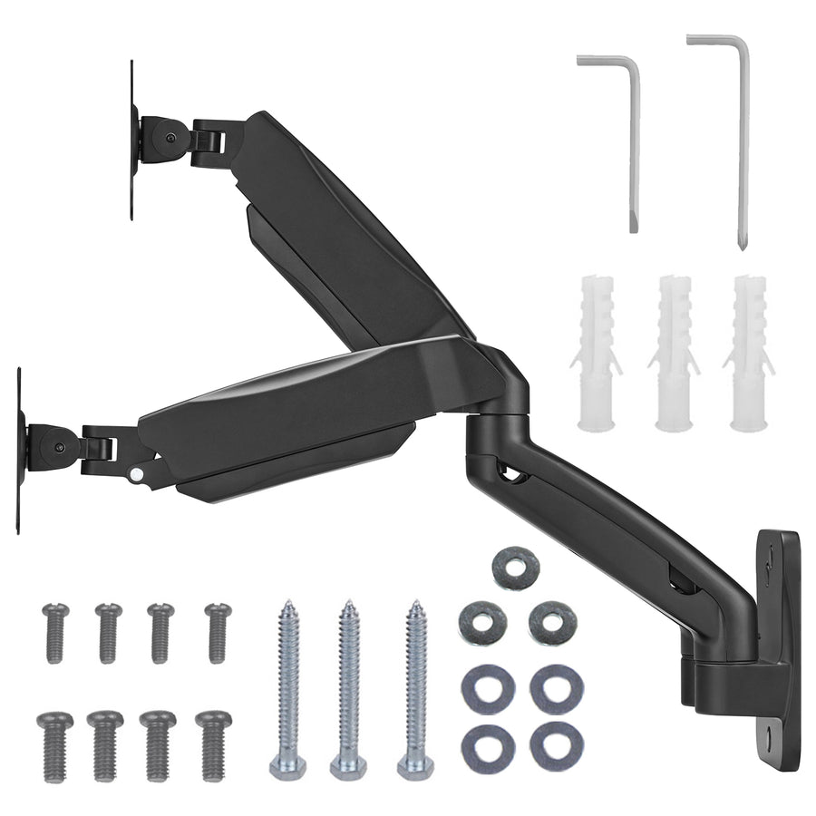 Maclean MC-988 Soporte de pared para dos monitores, Pantallas de 17-32'', Sporte doble, Muelle mecánico, Carga max. 9 kg
