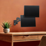 Maclean MC-988 Soporte de pared para dos monitores, Pantallas de 17-32'', Sporte doble, Muelle mecánico, Carga max. 9 kg