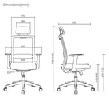 Ergo Office ER-425 Silla de oficina ergonómica Premium con respaldo alto, máx 150kg