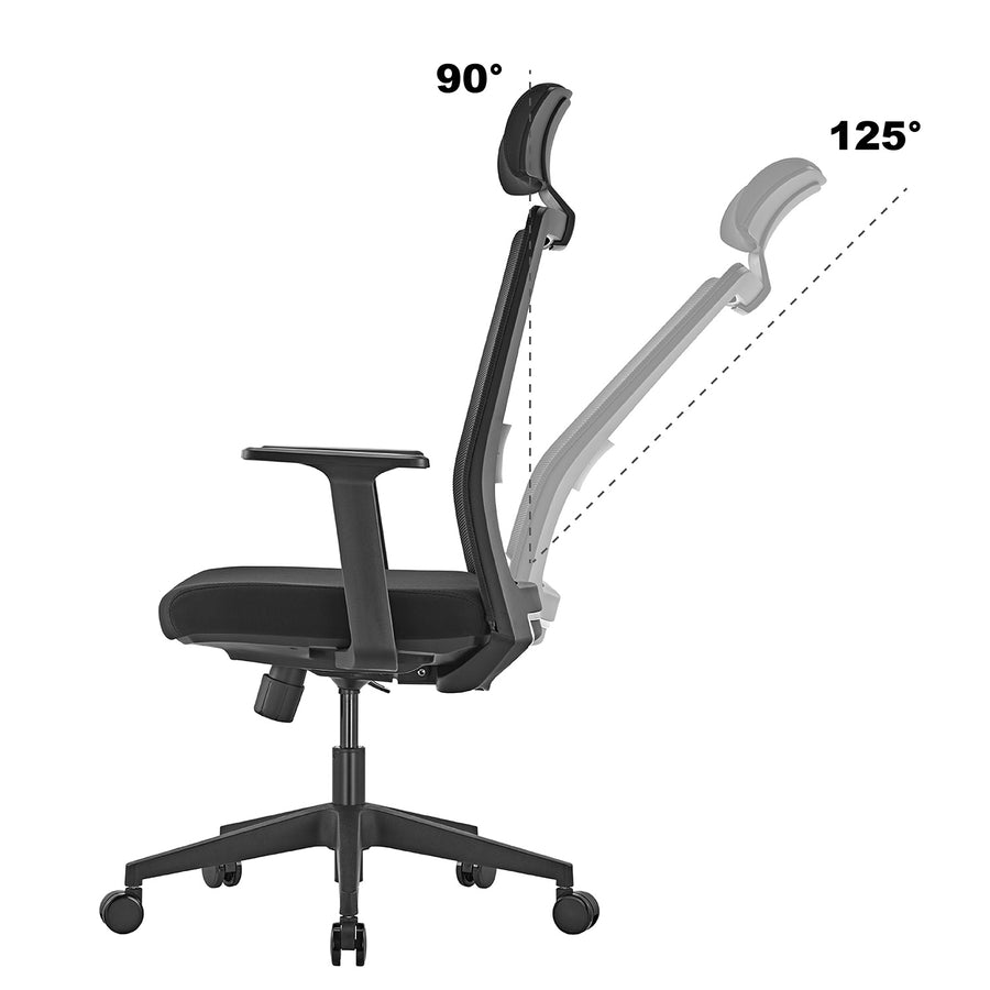 Ergo Office ER-425 Silla de oficina ergonómica Premium con respaldo alto, máx 150kg