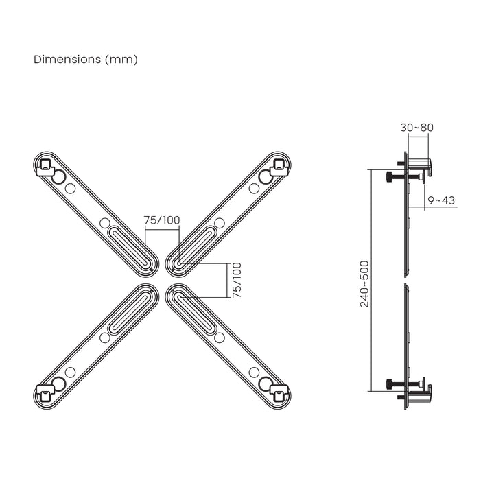 Adaptador para pantallas sin orificios de la norma VESA Maclean, negro, 17"-32", 10 kg máx., MC-990