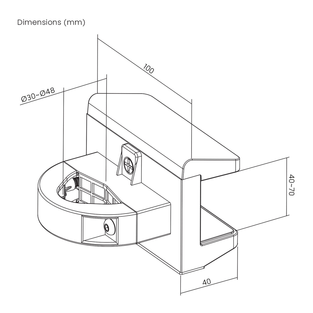 Soporte de regleta para soportes de poste Maclean, universal, MC-994