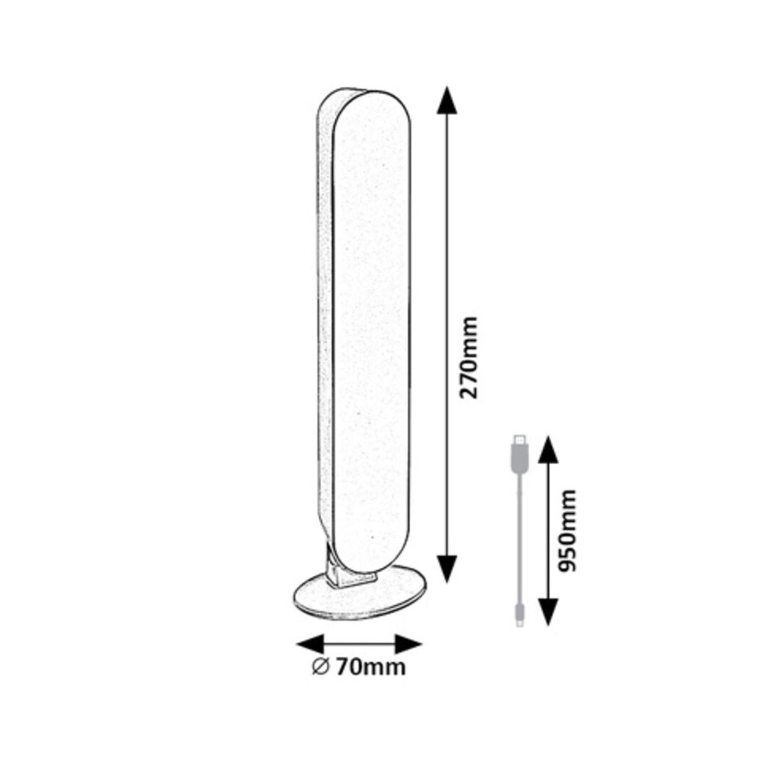 Rabalux Parker Lámpara de mesa, decorativa, LED 3W, USB