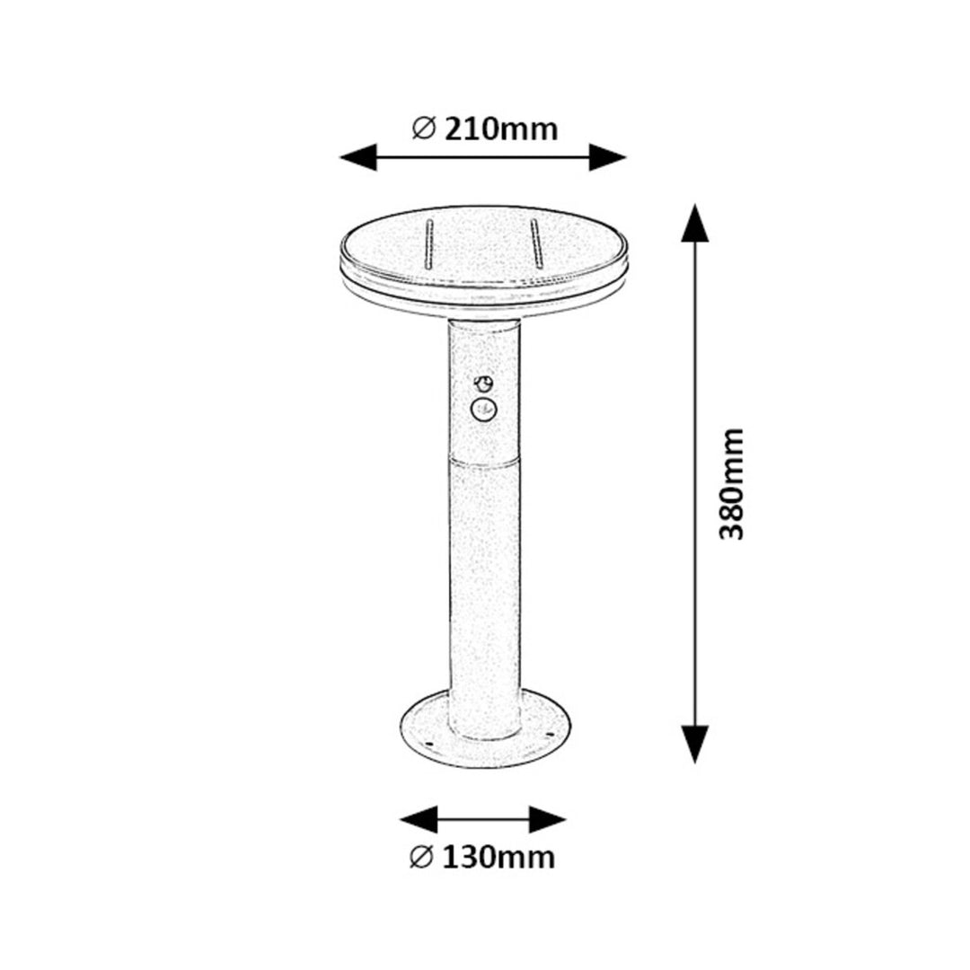 Rabalux Lámpara solar de exterior, IP44, Lámpara con sensor de movimiento, Alaska