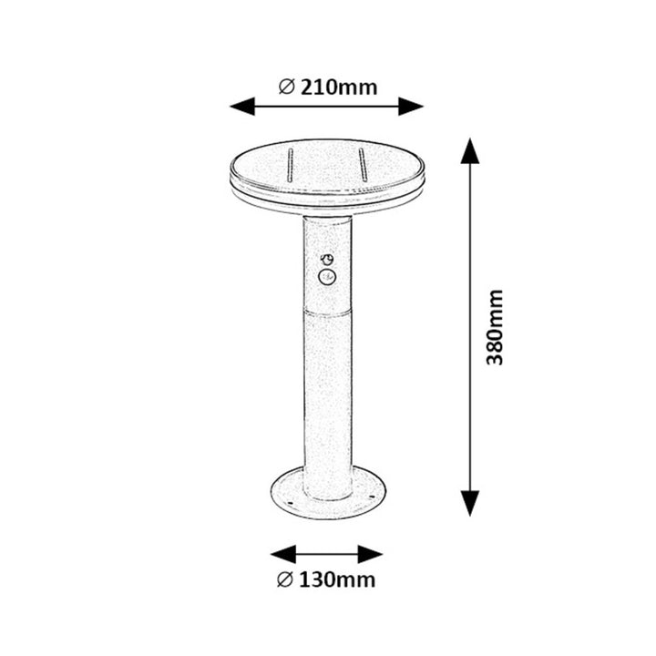 Rabalux Lámpara solar de exterior, IP44, Lámpara con sensor de movimiento, Alaska