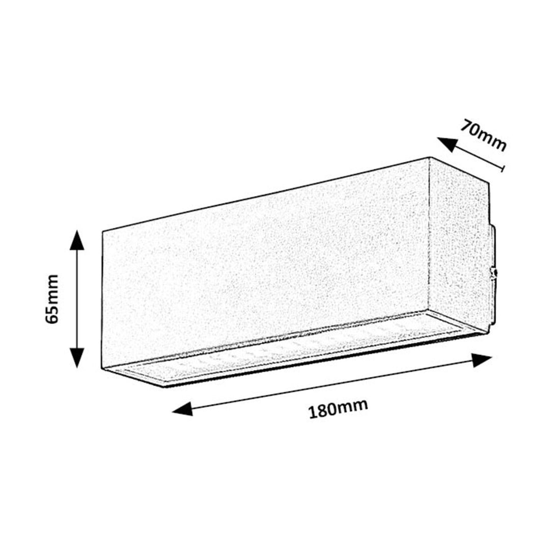 Rabalux Aplique de exterior, Lámpara LED con montaje en pared, 10W, IP54, Mataro