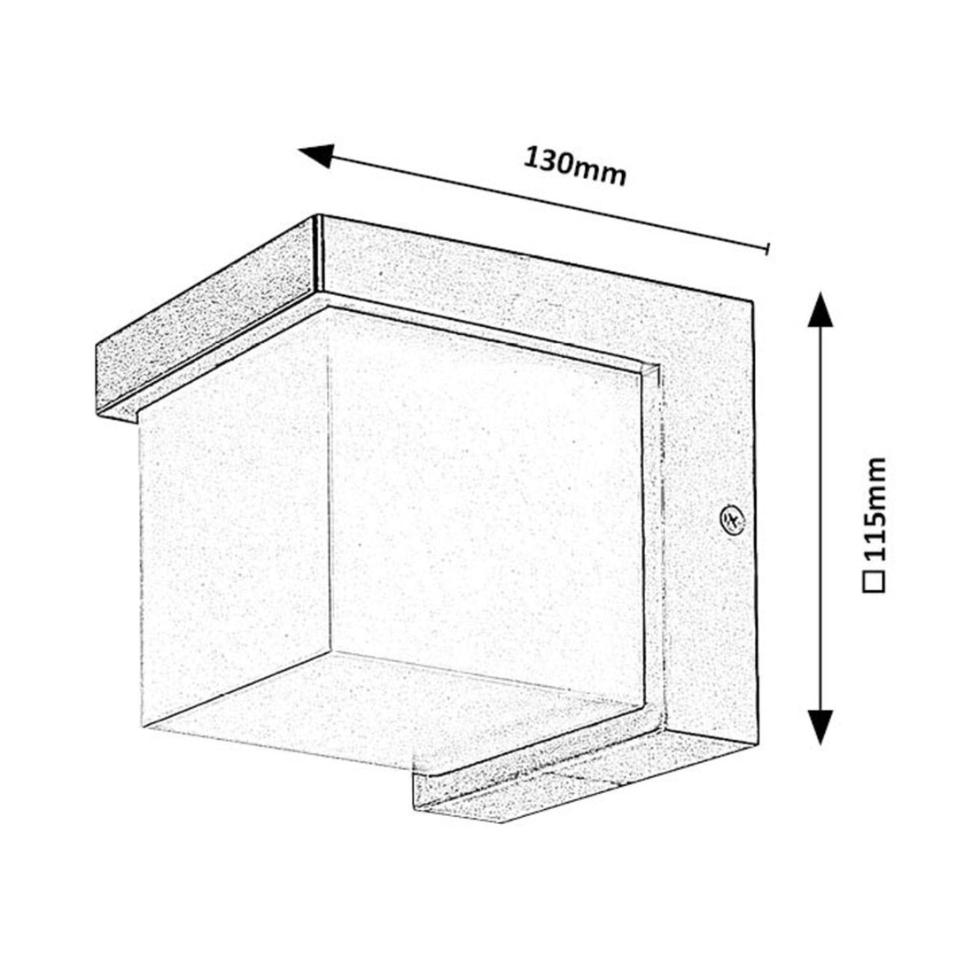 Rabalux Lámpara de exterior, Aplique de pared, LED 10W, IP54, Color negro, Andelle