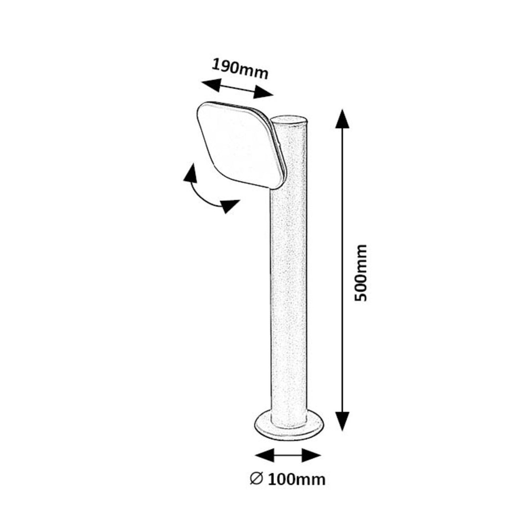 Rabalux Lámpara de pie, Lámpara de exterior, LED 12W, IP44, negra, Odiel