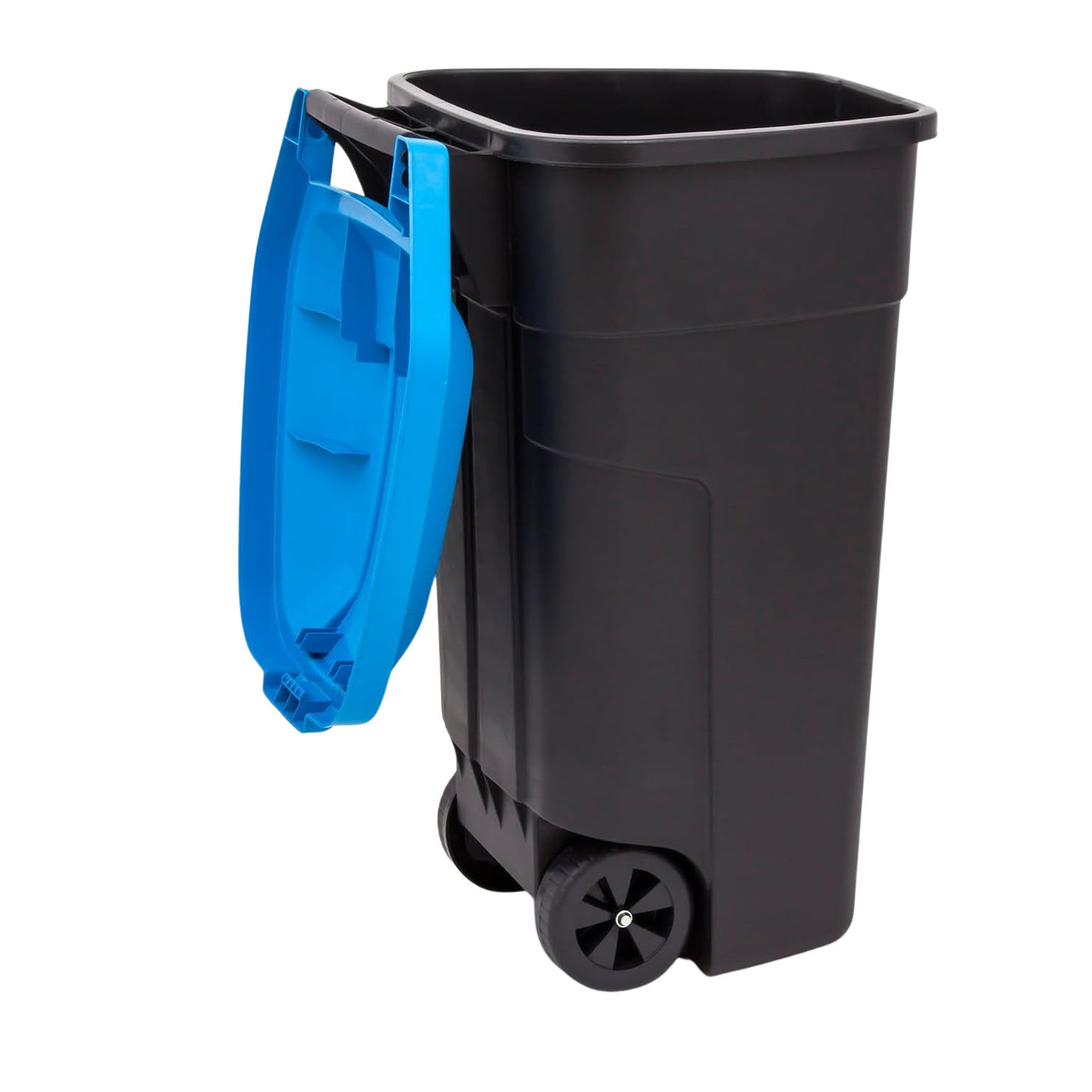 Curver Cubo de basura para segregación de residuos, Papelera con ruedas, 110L, azul, 214127