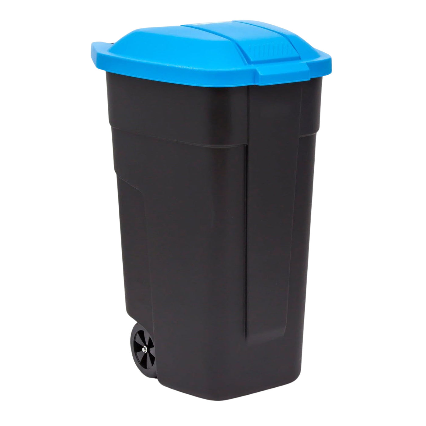 Curver Cubo de basura para segregación de residuos, Papelera con ruedas, 110L, azul, 214127