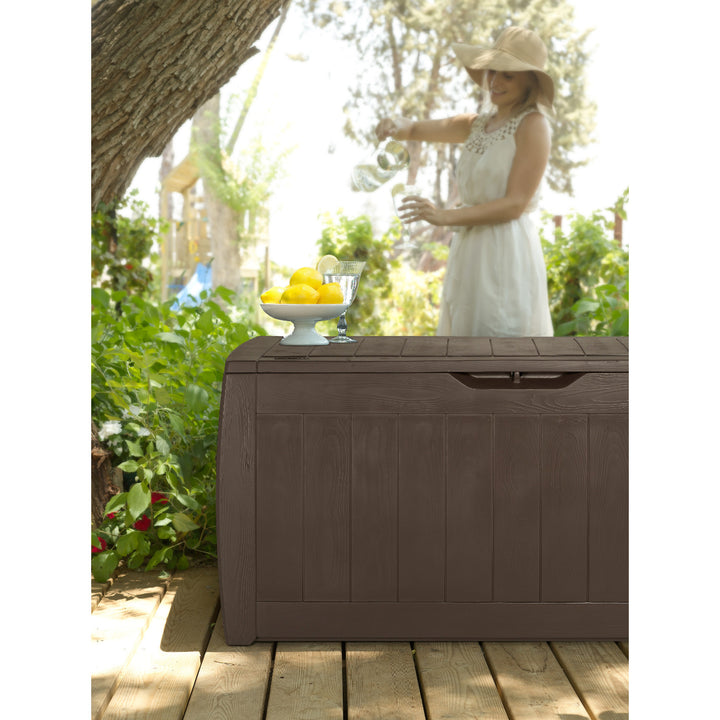 Keter Caja de jardín, Baul de capacidad de 270l, Color marrón, Hollywood
