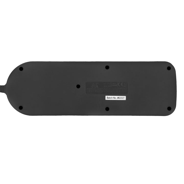 Filtro de linha Maclean MCE508 B com 4 tomadas + USB CA, Cabo de extensão com interruptores, 250 V CA/10 A, 1,5 m, Preto