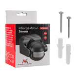 Sensor de movimento infravermelho Maclean MCE358 GR Sensor PIR de 180° com sensor infravermelho de crepúsculo IP44 | Uso interno e externo | Alcance até 12 m | Carga de 300/1200 W