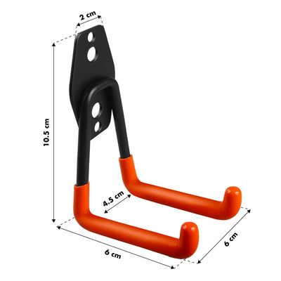 Maclean MC-442 Gancho de Garaje, Soporte de Pared para Neumáticos, Herramientas, Escalera, Bicicleta, Gancho de Pared para Organización, Gancho Doble de Almacenamiento, Colgador de Herramientas (Carga máx.: 70 kg)