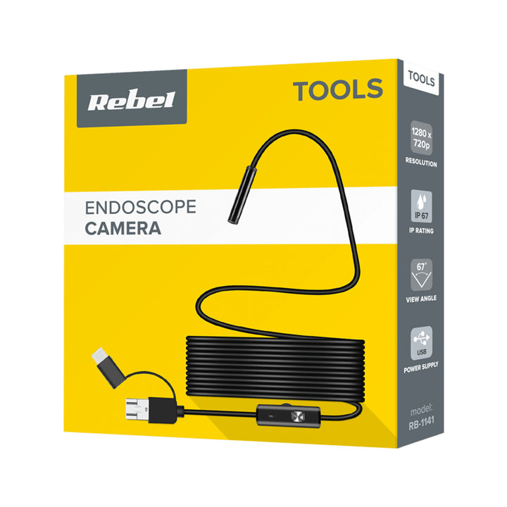 Cámara de inspección endoscópica RB-1141 USB micro + USB tipo C 720p Rebel