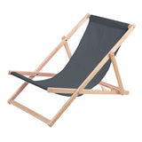 Conjunto de 2 espreguiçadeiras em madeira cinzenta, ideais para praia, varanda, terraço