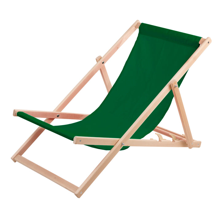 Set de 2 tumbonas de madera color verde, ideales para la playa, el balcón, la terraza