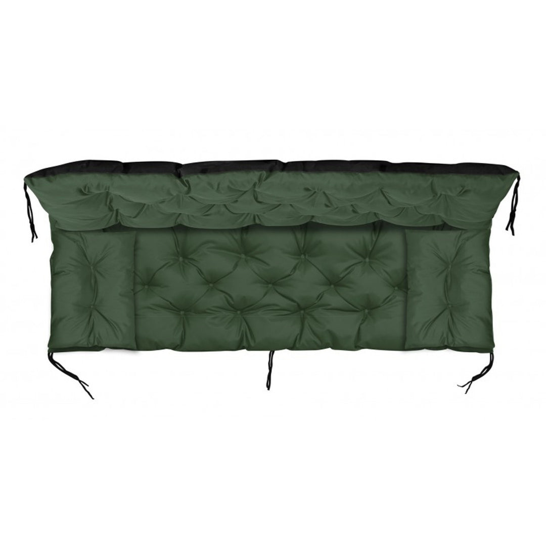 KingGarden Cojín Acolchado para Banco de Jardín Impermeable con 2x Cojines Laterales 42x42 cm 1+2 Juego de 3 piezas PVC Impermeable Codura (Verde, 100x60x50cm + 2 cojines 42 x 42 cm)