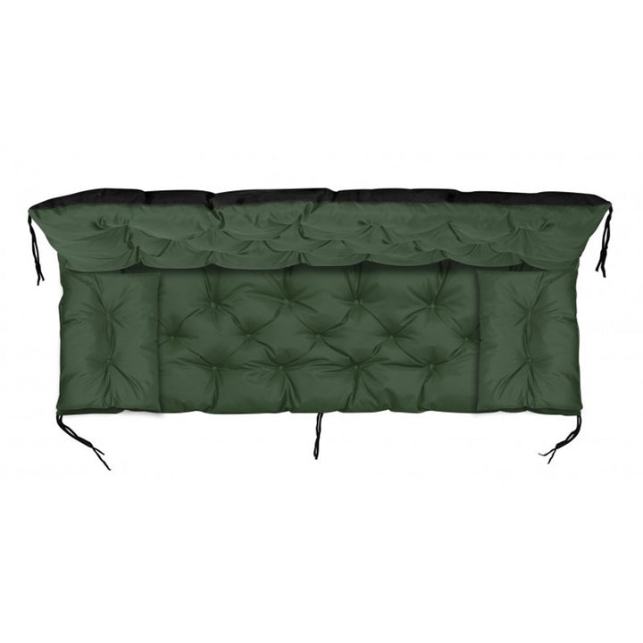 KingGarden Cojín Acolchado para Banco de Jardín Impermeable con 2x Cojines Laterales 42x42 cm 1+2 Juego de 3 piezas PVC Impermeable Codura (Verde, 180x60x50cm + 2 cojines 42 x 42 cm)