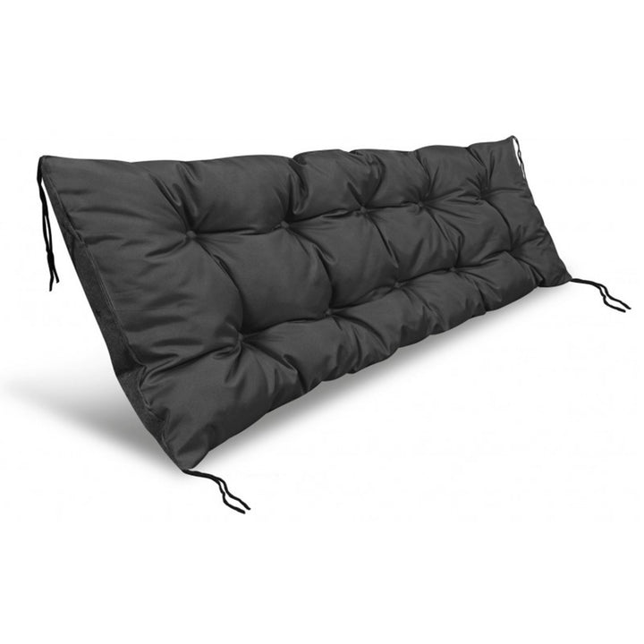 KingGarden Cojín para Banco de Jardín con Funda Impermeable, Asiento Interior y Exterior (Negro, 120x40 cm)