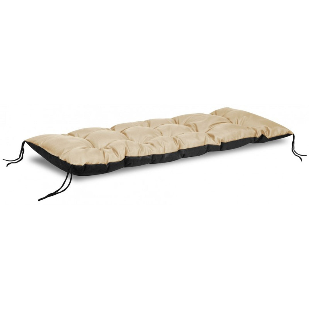 KingGarden Cojín para Banco de Jardín con Funda Impermeable, Asiento Interior y Exterior (Beige, 120x40 cm)