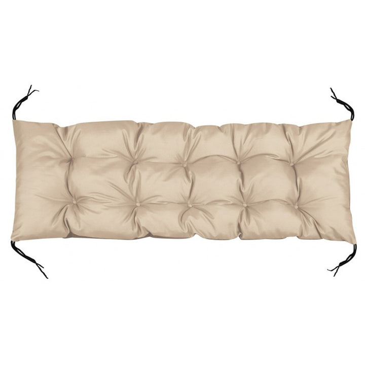 KingGarden Cojín para Banco de Jardín con Funda Impermeable, Asiento Interior y Exterior (Beige, 120x40 cm)