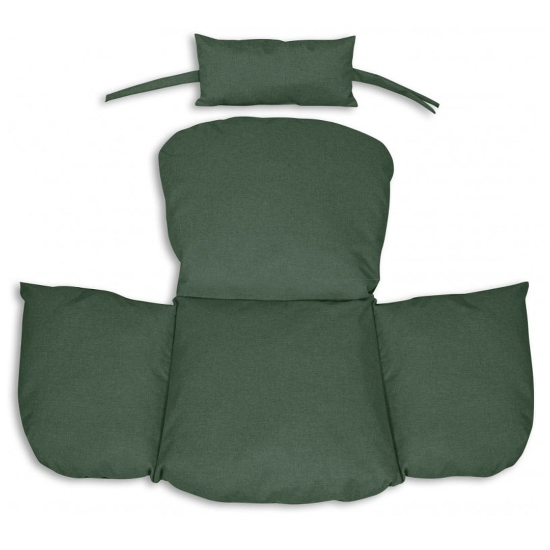 KingGarden Cojín para Silla de Jardín, Cojín para Silla Colgante Nido de Cigüeña 112x113 cm, Impermeable (Verde)