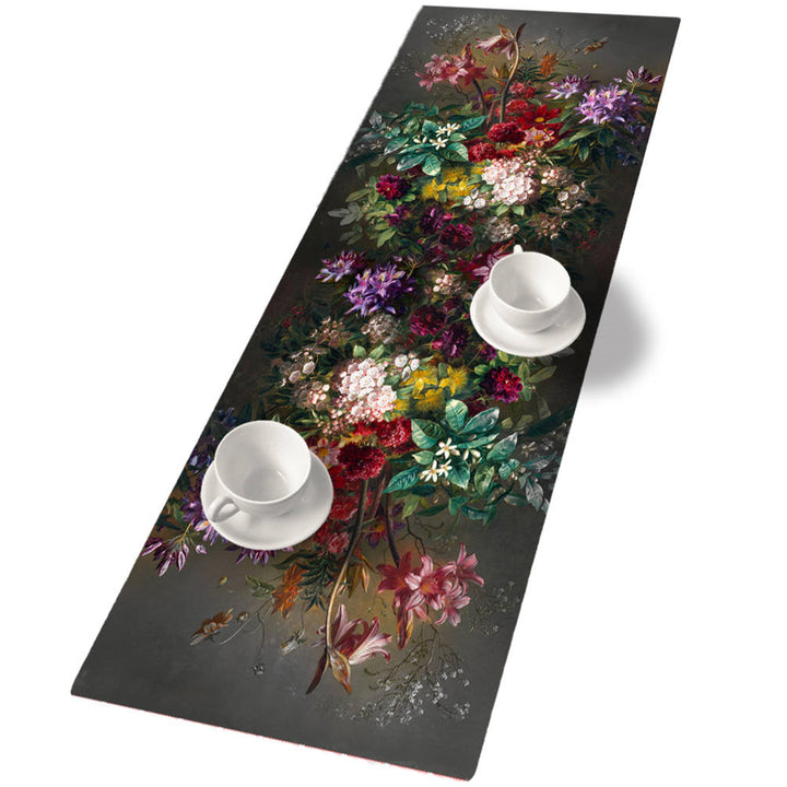 Bertoni camino de mesa, fieltro, 115x40cm, estampado Bouquet