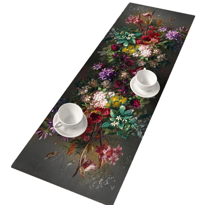 Bertoni Camino de mesa de fieltro, 95x33cm, Diseño Bouquet