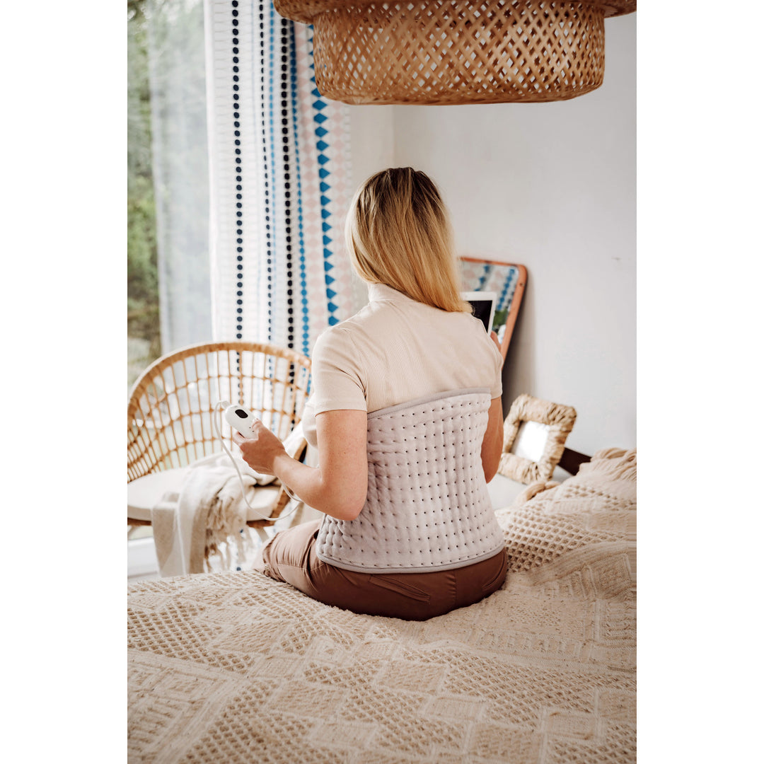 Cinturón lumbar calefactor Adler, 4 ajustes de temperatura, potencia 100W, mando a distancia LCD, AD 7437