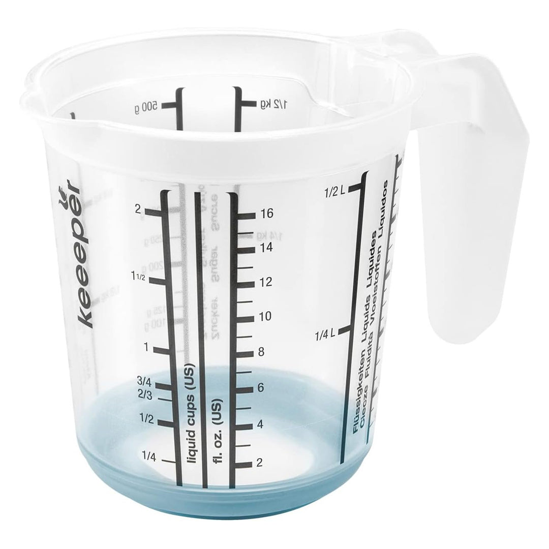 Jarra de medição Keeper com base e pega antiderrapantes, 500 ml, Massimo, azul nórdico