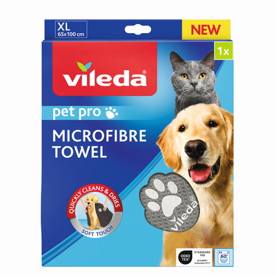 Vileda Toalla para mascotas, Toalla de microfibra, tamaño XL, Pet Pro