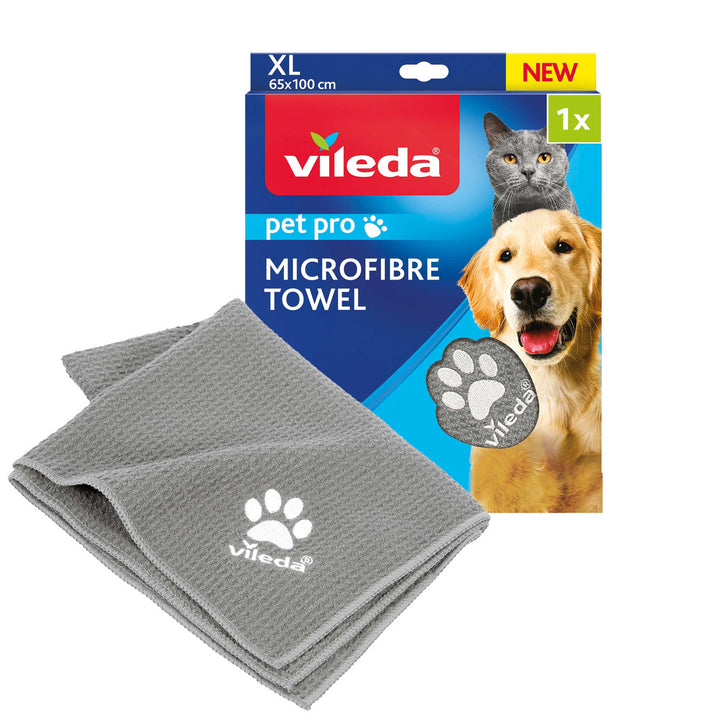 Vileda Toalla para mascotas, Toalla de microfibra, tamaño XL, Pet Pro