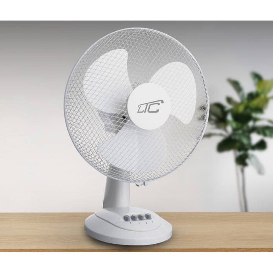 Ventilador de mesa oscilante LTC, ângulo ajustável, 38 W, branco, LXWT20