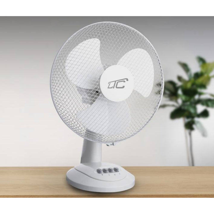 Ventilador de mesa oscilante LTC, ângulo ajustável, 38 W, branco, LXWT20