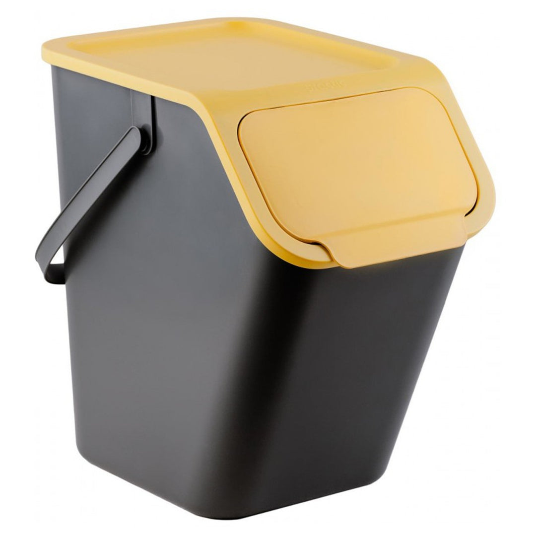 Practic Cubos de Basura 4x25L, Juego de Contenedores para Segregación, Color Negro, Bini 10100599